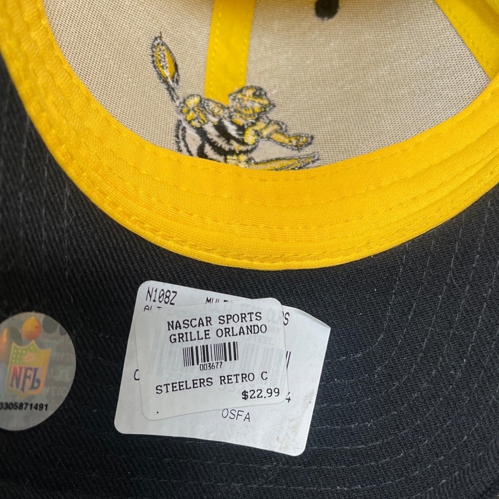 Reebok Pittsburgh Steelers NFL Gridiron Classic Retro Hat Yellow Black OSFA - Picture 3 of 5